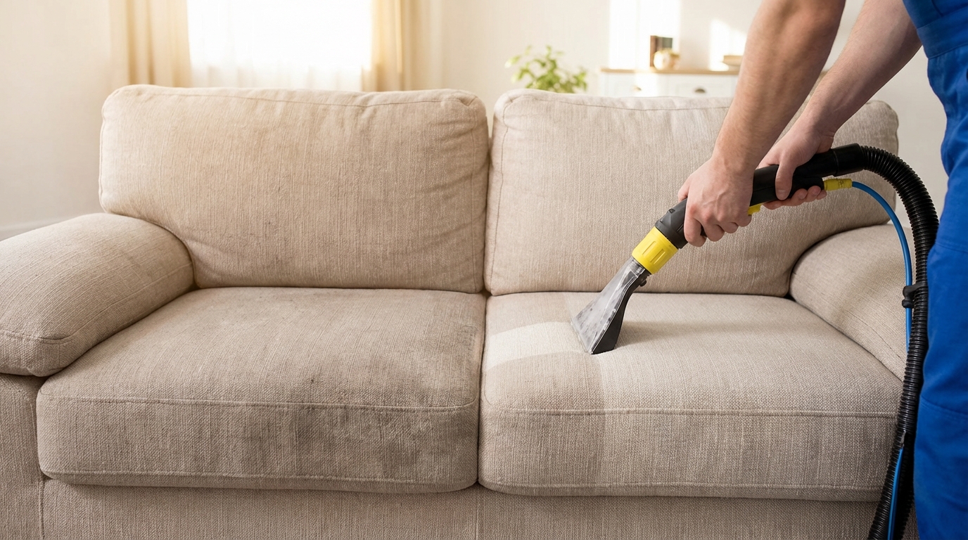 Dubinsko pranje ugaone garniture u Novom Sadu - Lux Clean